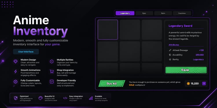 Roblox Anime Inventory UI