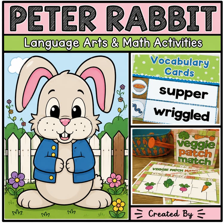 Peter Rabbit Activities | Language Arts & Math Printables for Elementary Students