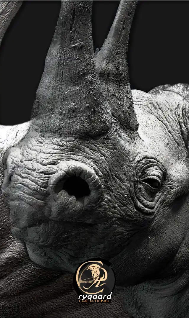 rygaard carving and blocking brush pack - black rhino 3/4 sculpt