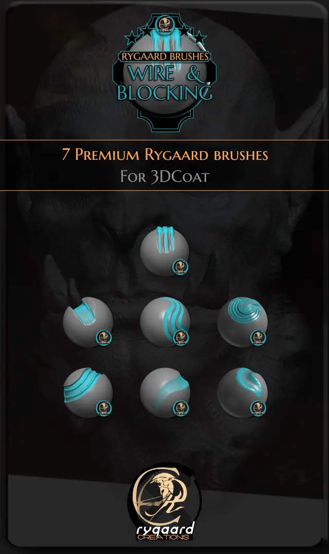 Rygaard Wire and Blocking brush pack contains 7 different brushes