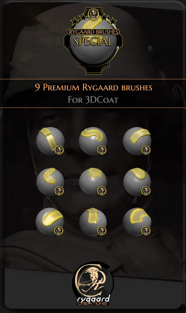 Rygaard Special brush pack contains 9 different brushes