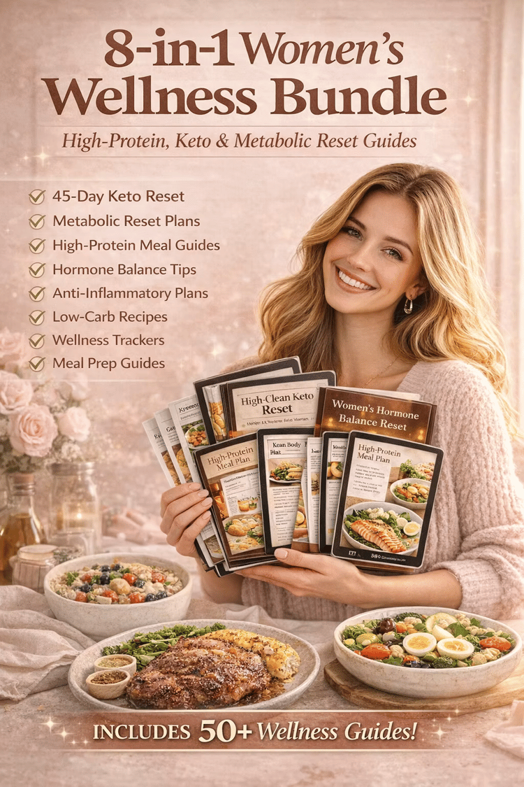 8-in-1 Womens Wellness Bundle | Keto, High-Protein, Hormone Balance & Meal Prep PDF Guides for Women