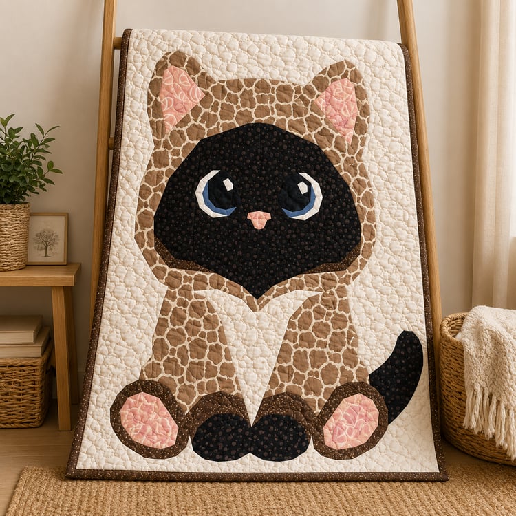 Full Bobbin Designs PurrJamas Foundation Paper Piecing Pattern (FPP), Quilt Block