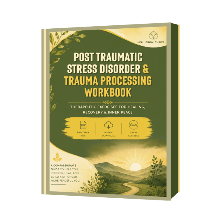 Trauma-informed reflection pages, Safety & grounding exercises, Emotion identification tools, Self-compassion & inner child work, Coping & resilience building pages, Instant PDF download
