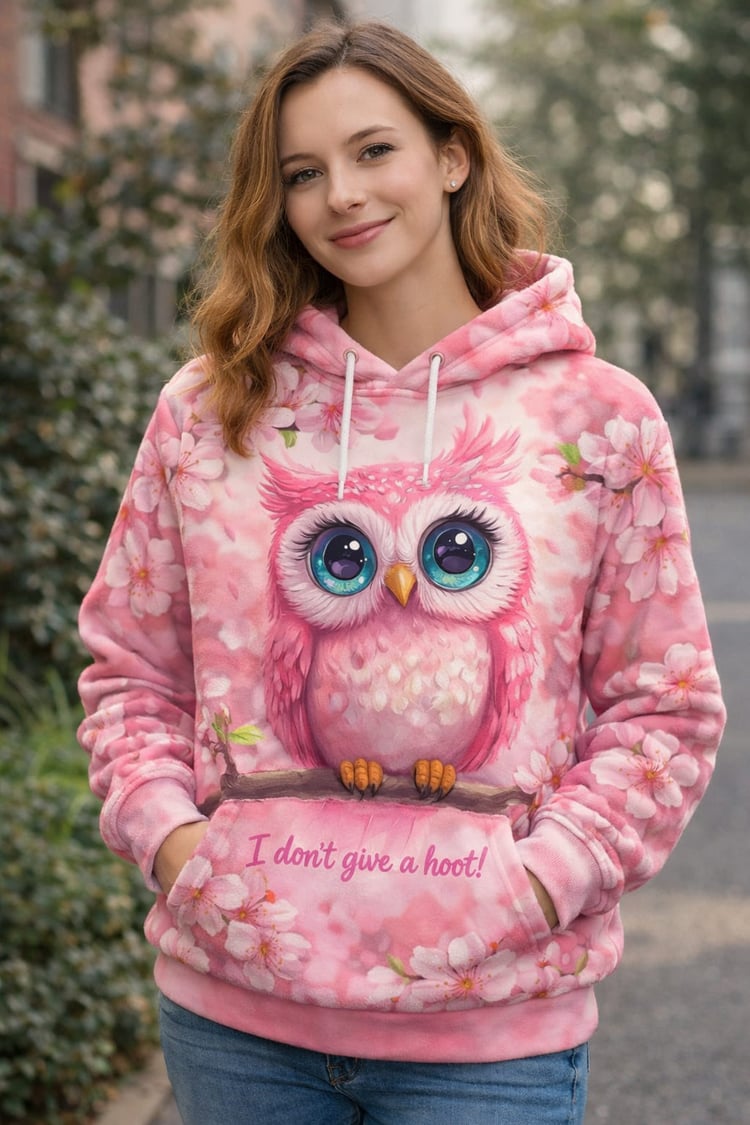 Dont Give a Hoot Hoodie – Funny Owl Graphic Hoodie