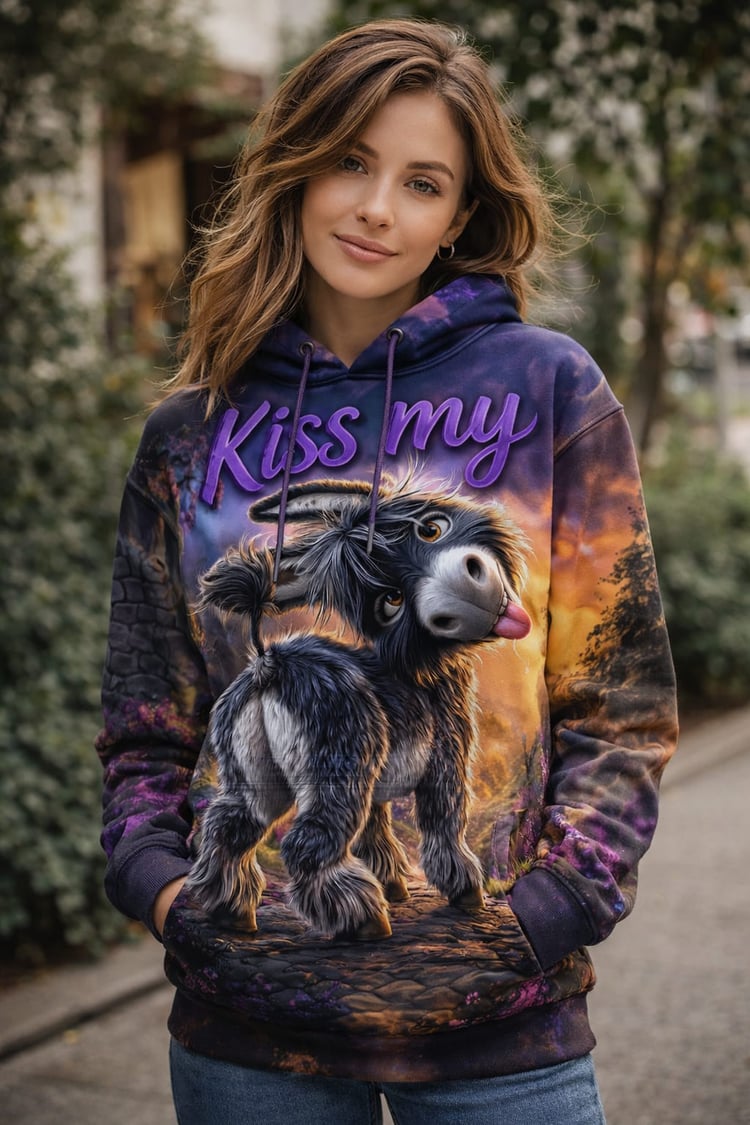 Kiss My Ass Hoodie – Funny Rude Graphic Hoodie