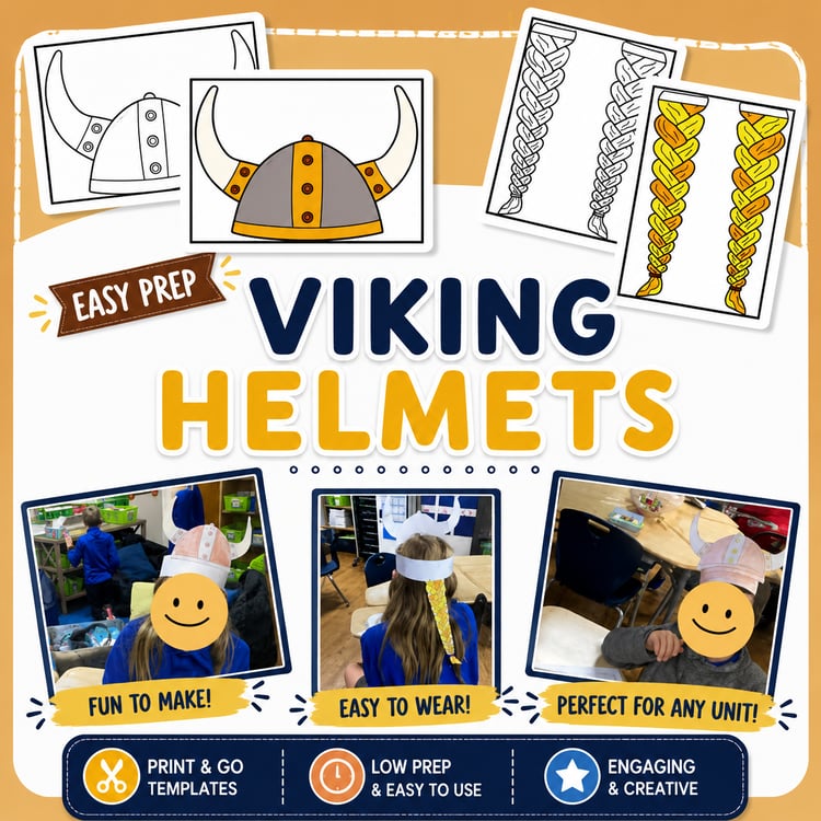 Viking Helmets | Printable Craft & History Activity for Kids