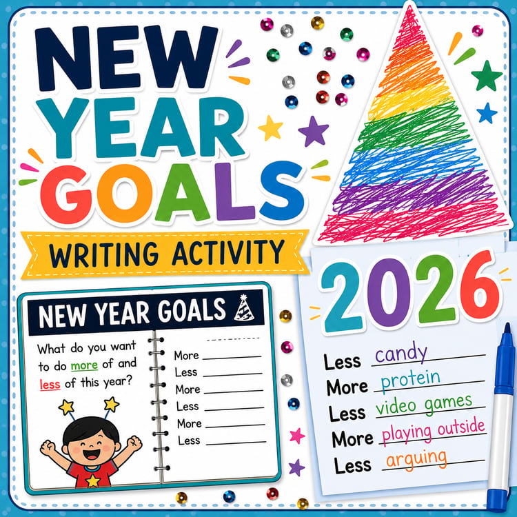 New Year’s Writing Activity 2026 | Resolutions, Goal Setting & Craft Project