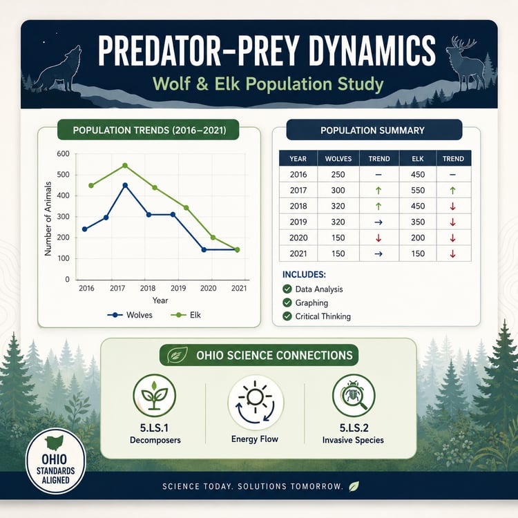 Predator & Prey Line Graphing with Extension Activity