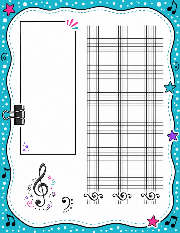 Printable Blank Sheet Music Paper | Treble & Bass Clef Composition Pages