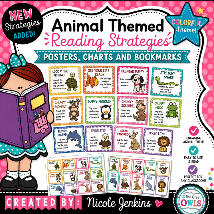 Reading Strategies Posters & Resources | Colorful Classroom Theme