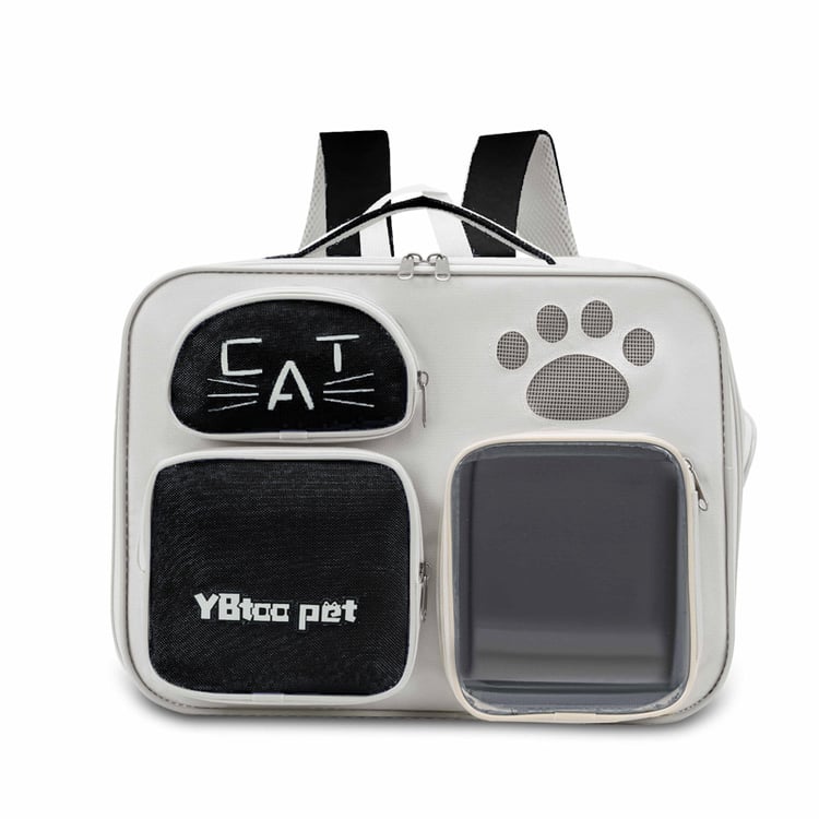 Portable Pet Messenger Bag in Black front view shoulder carrier for cats and small dogs on white background