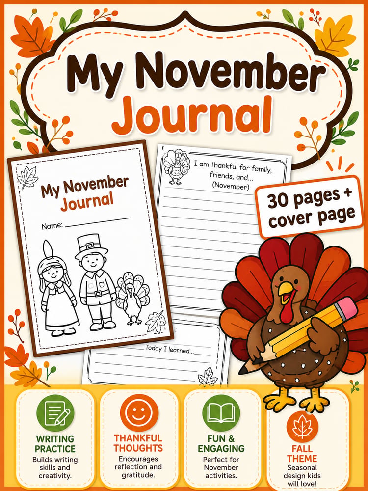 My November Journal | Monthly Writing Prompts & Reflection Activities