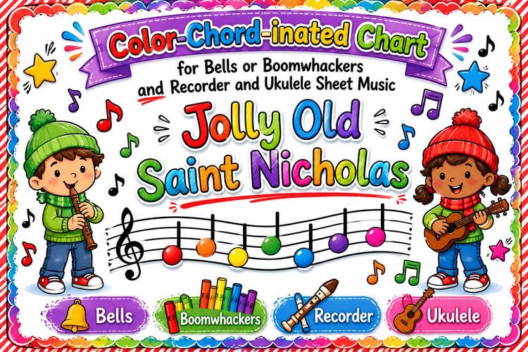 Jolly Old Saint Nicholas | Bells, Boomwhackers, Recorder, Ukulele & Vocal Arrangement