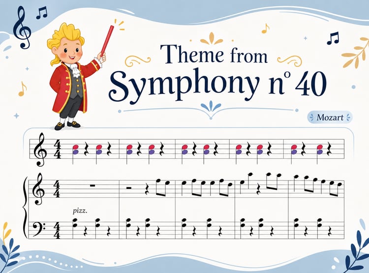 Boomwhackers: Easy Mozart Symphony No. 40 Theme | Piano Score & Music Activity