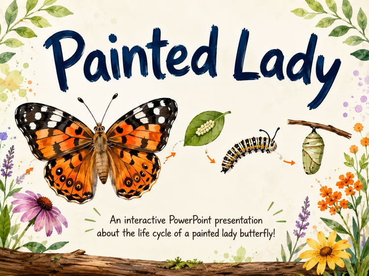 Painted Lady Butterflies | Interactive Life Cycle Presentation & Science Activity