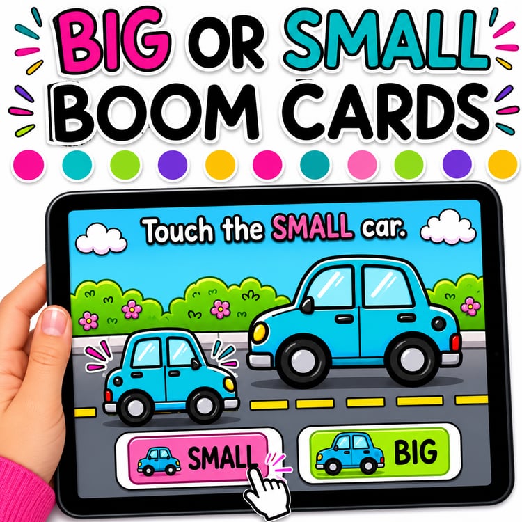 Identifying Big or Small Boom™ Cards | Special Education Distance Learning Activity