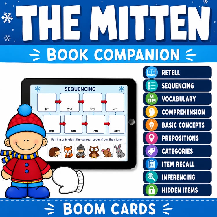 The Mitten Book Companion for Boom™ Cards | Interactive Reading Comprehension Activities