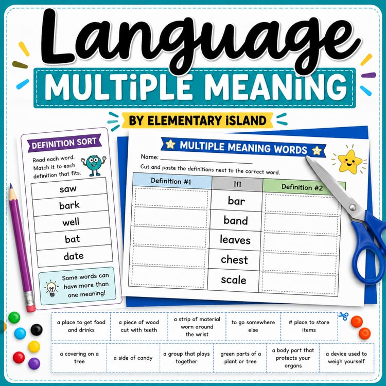 Multiple Meaning Words | Worksheets, Activities & Homonyms Task Cards