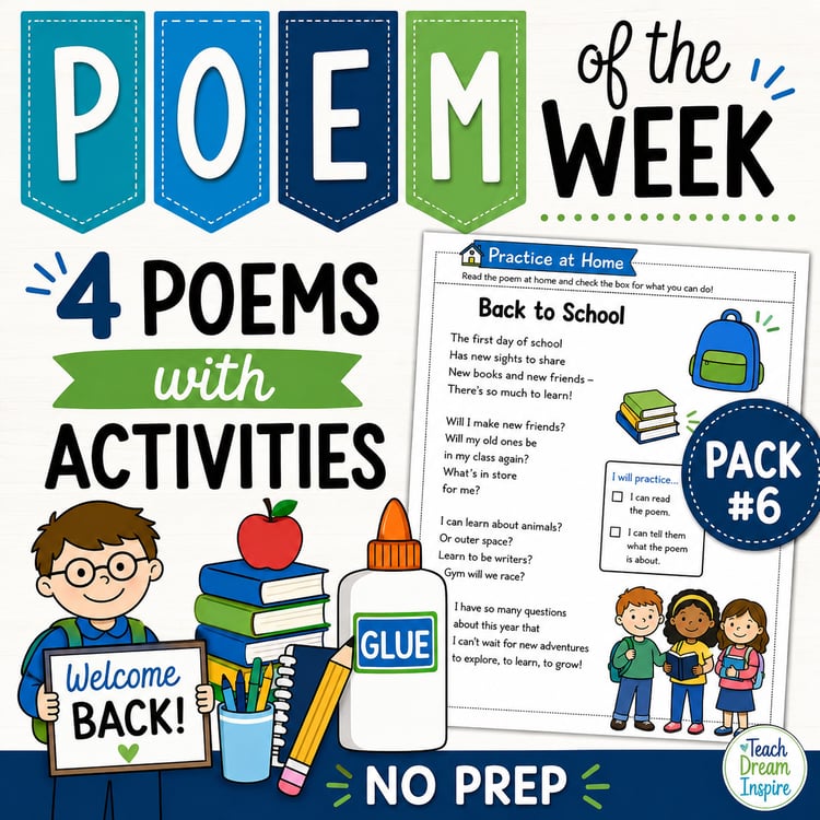 Poem of the Week Activities | Original Poetry Pack 6