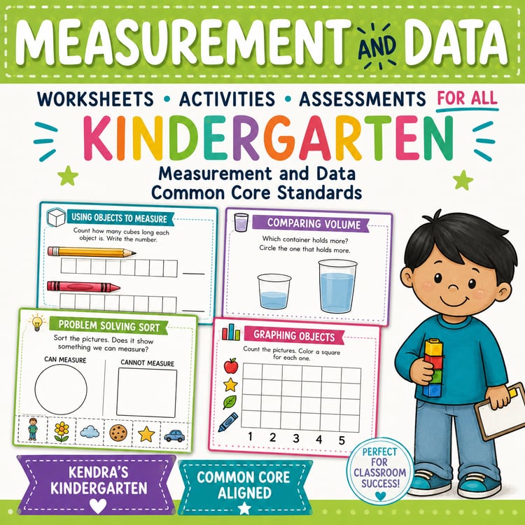 Measurement & Data Activities for Kindergarten | Common Core & Distance Learning Resource