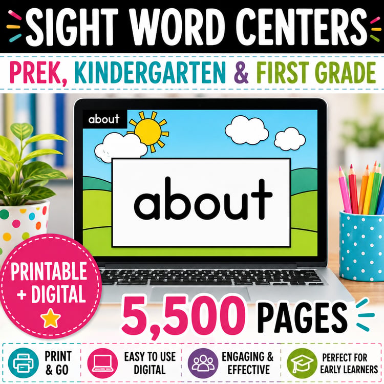 Sight Word Heart Word Flash Cards | Sight Word Practice Games & Activities