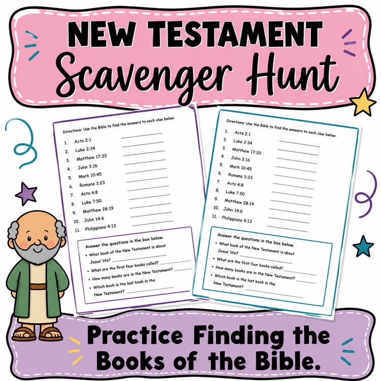 Bible Scavenger Hunt | New Testament Characters Research Activity