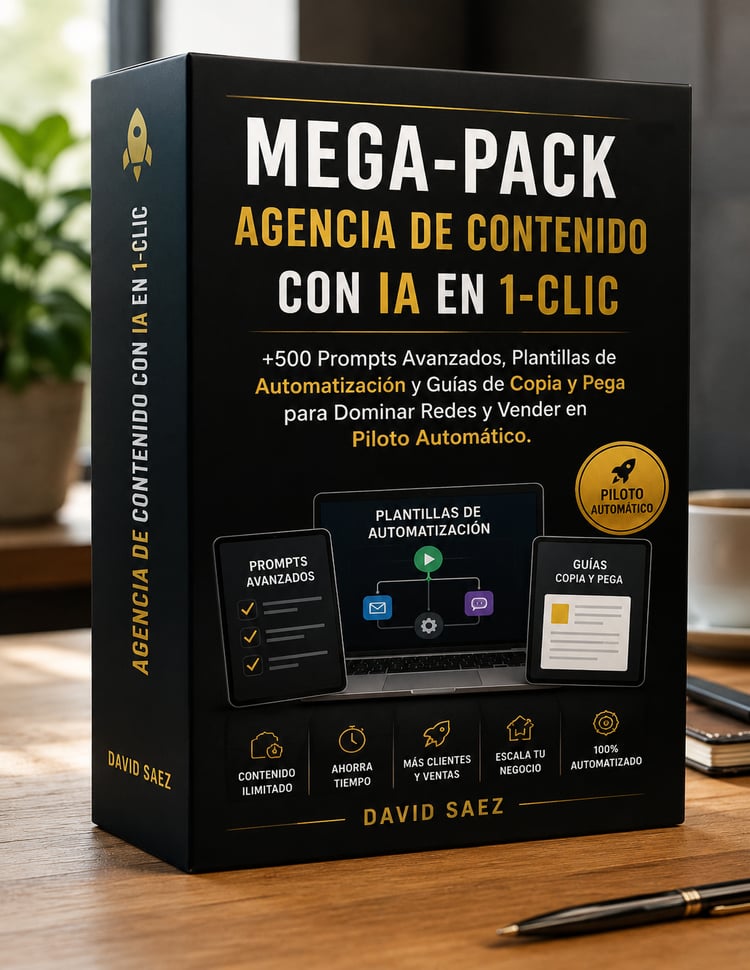Portada del ebook Mega-Pack Agencia de Contenido con IA en 1-Clic de David Saez