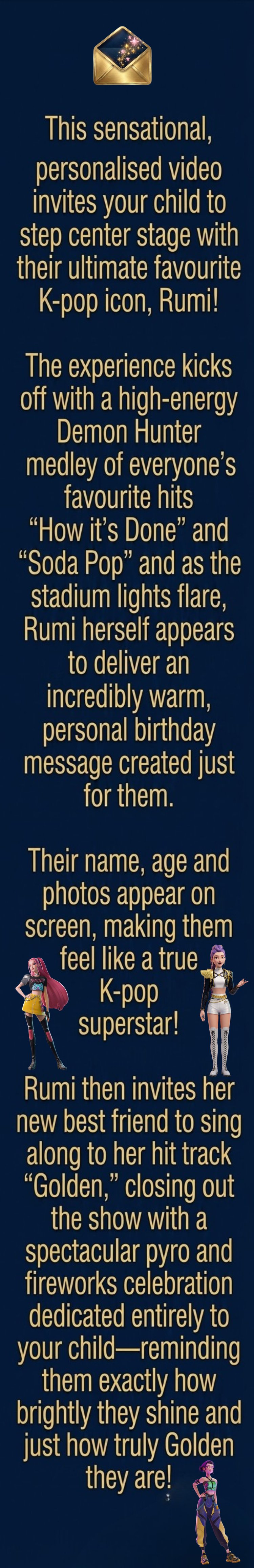 Personalised Personalized Rumi Video K Pop Demon Hunters Birthday surprise