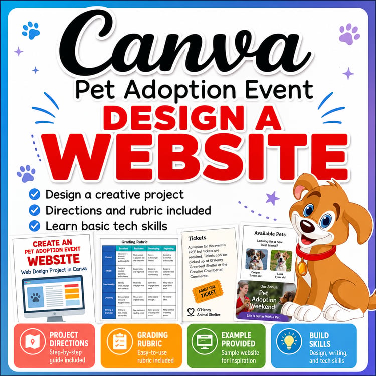 Canva Pet Adoption Event Website Project – Design, Create & Publish a Website