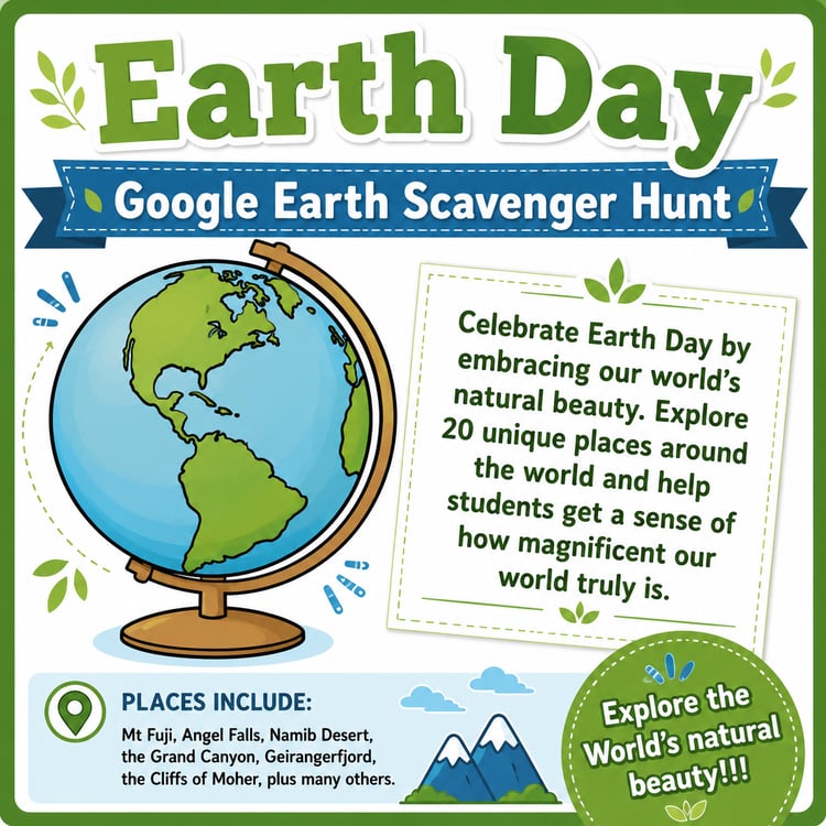 Earth Day Google Earth Scavenger Hunt Activity