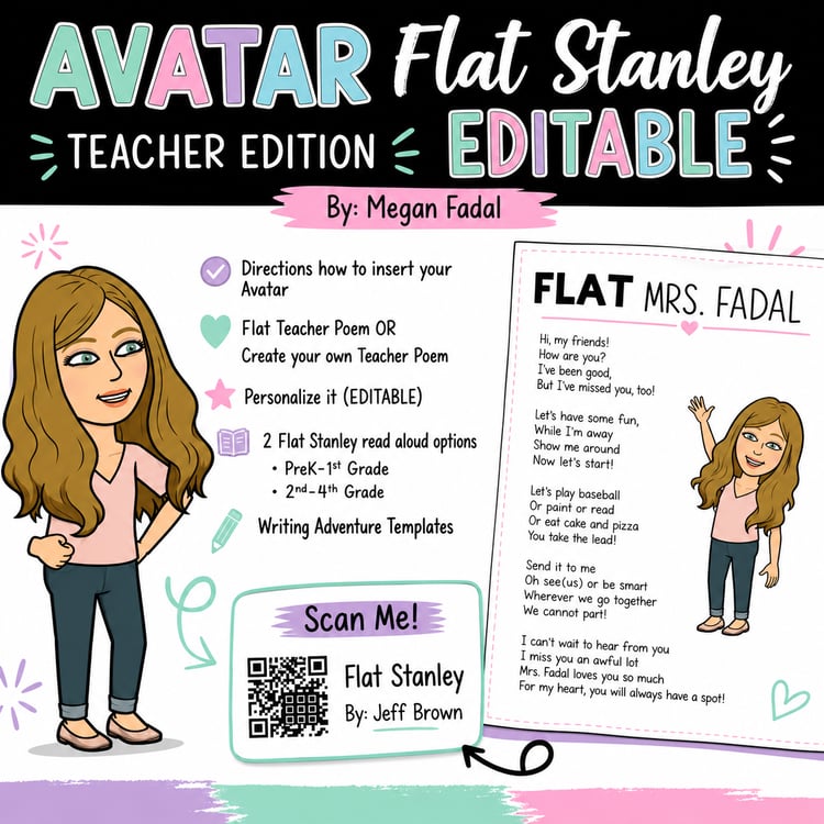 Editable Avatar Flat Stanley Activity