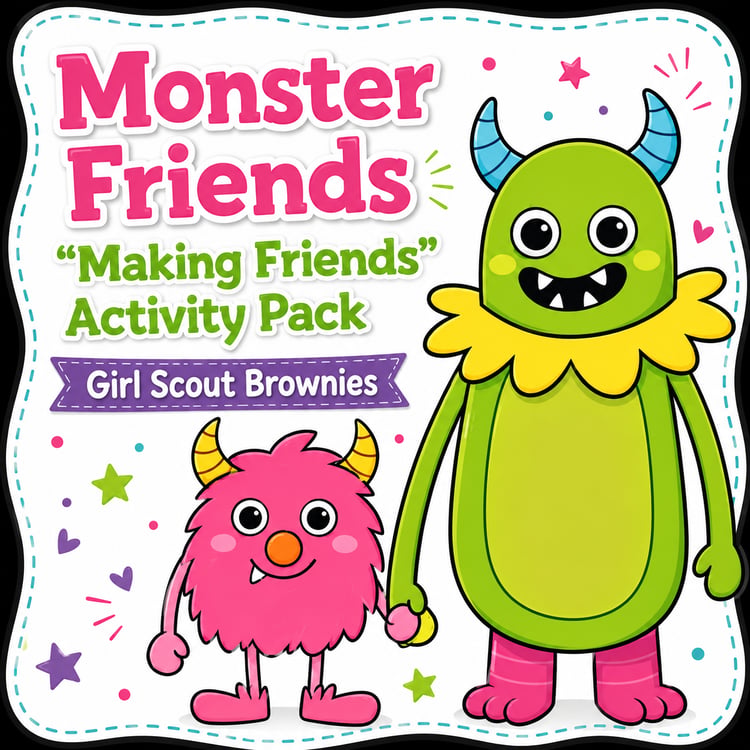 Monster Friends Girl Scout Brownies Activity Pack | Complete Making Friends Badge – All 5 Steps