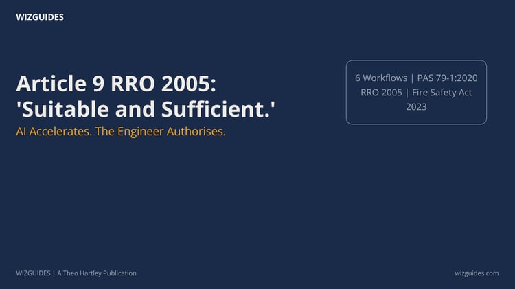 Cover image for Fire Risk Assessment guide book in dark blue and white text.