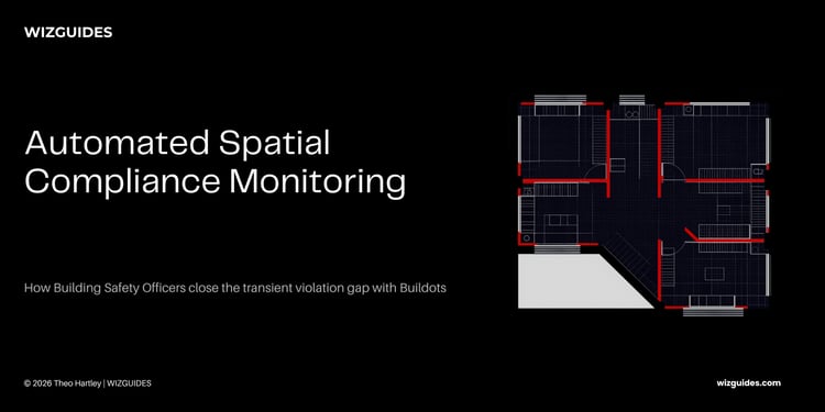 Automated Spatial Compliance Monitoring guide workbook cover image in black and white with red highlights.