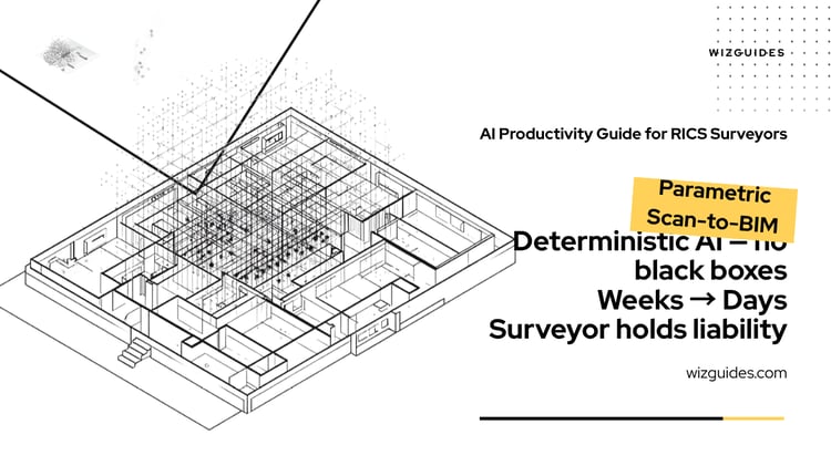 AI productivity guide, Parametric Scan-to-BIM cover image in black and white.