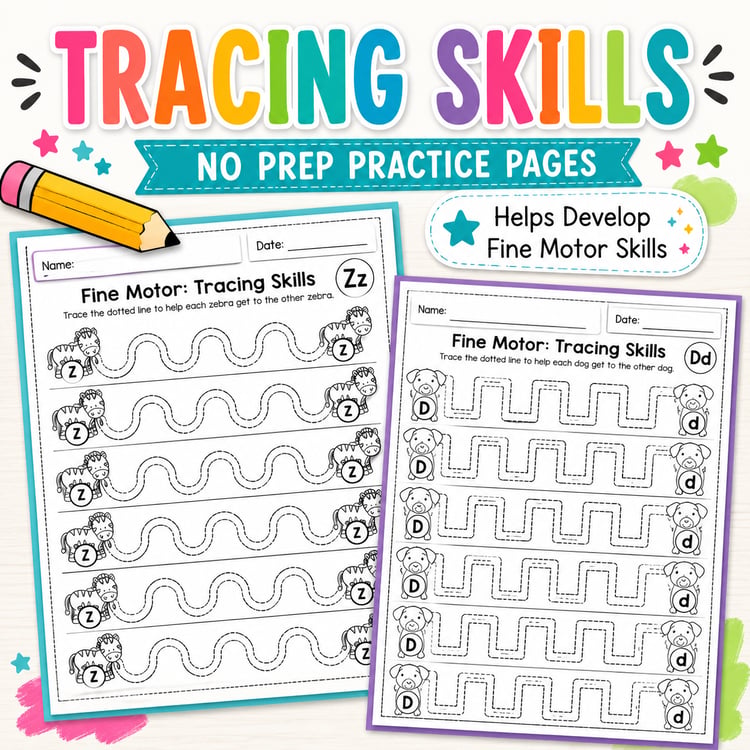 Fine Motor Tracing Activities | Prewriting Skills & Handwriting Practice