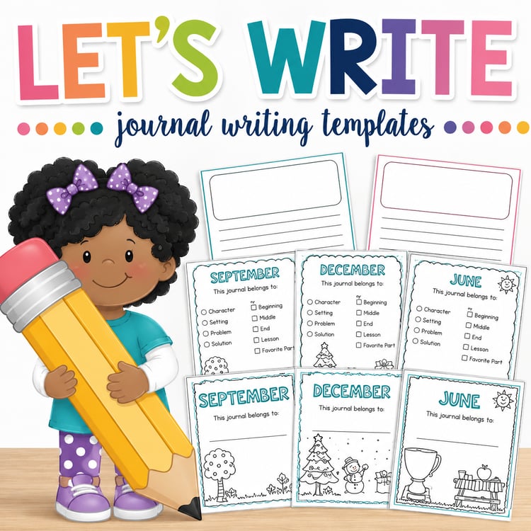 Kindergarten Journal Writing Templates | Monthly Writing Paper for Early Learners