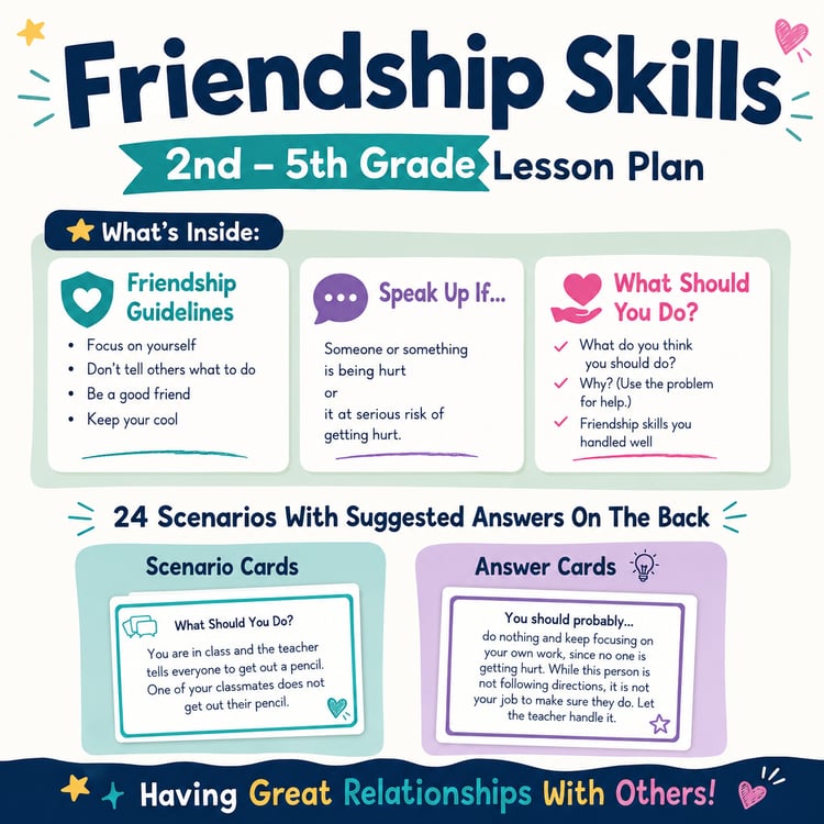 Friendship Skills Scenario Cards | Building Positive Relationships & Social Skills
