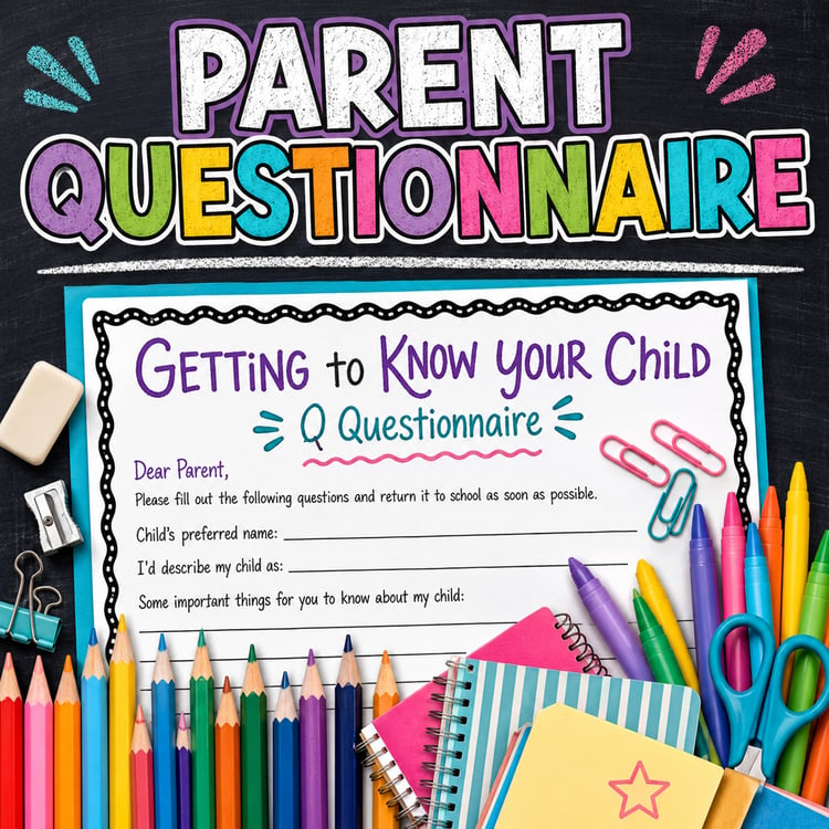 Editable Parent Questionnaire | Getting to Know Your Child Back-to-School Form