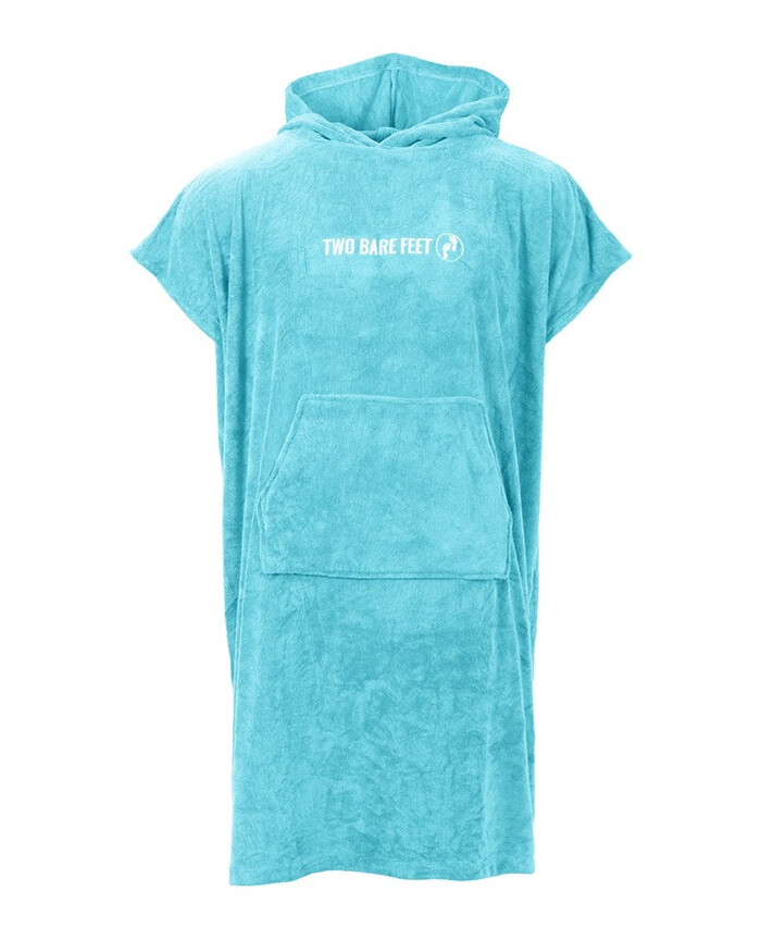 Light blue towel poncho with short sleeves