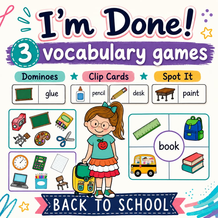 Back-to-School Vocabulary Games | Early Finisher Activities
