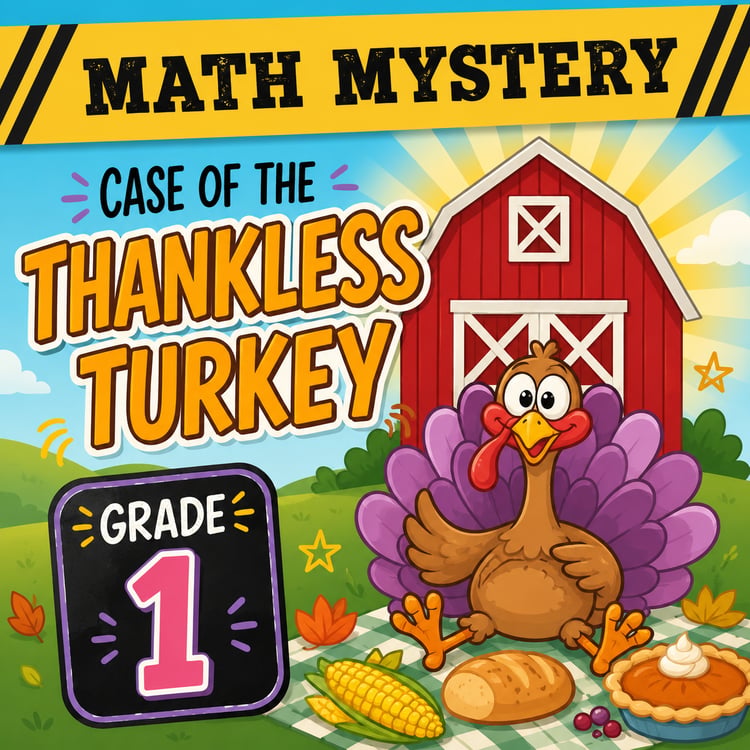 Thanksgiving Math Mystery | 1st Grade Case of the Thankless Turkey
