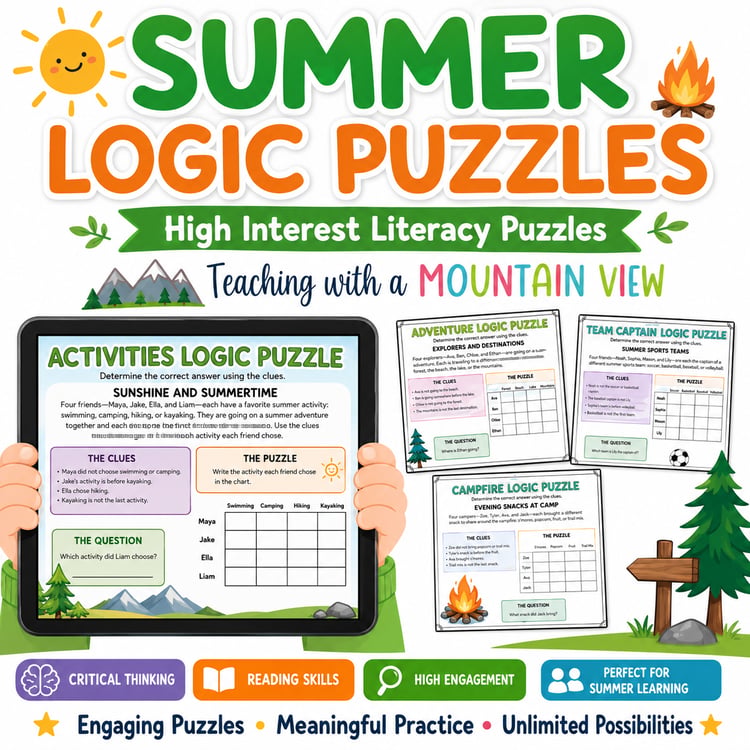 End-of-Year Reading Logic Puzzles | Enrichment & Critical Thinking Activities