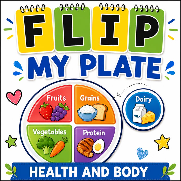 My Plate Healthy Eating Habits Flip Book | Food & Nutrition Activity