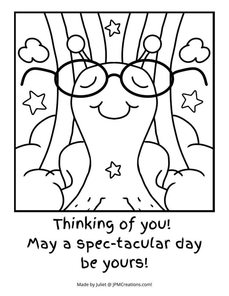 Cute Snail With Rainbow Stars And Glasses Coloring Page