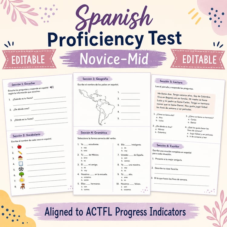 Spanish Proficiency & Placement Test | Novice-Mid Assessment