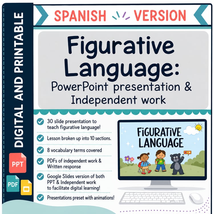 Figurative Language PowerPoint Lesson | Lenguaje Figurado Practice Activities