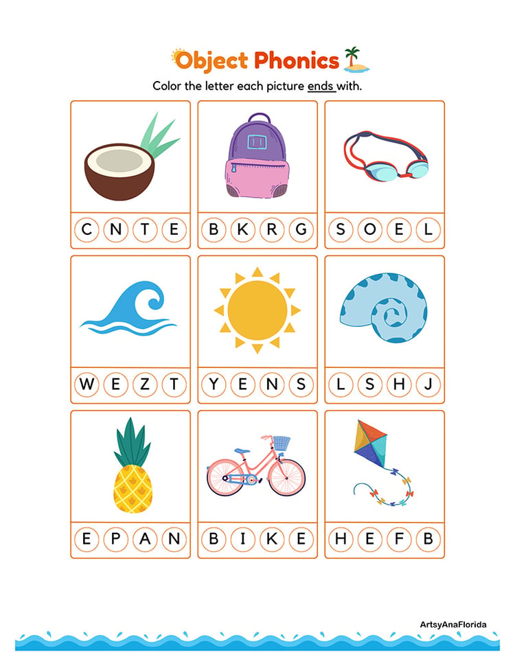 Object Phonics activity for Kids
