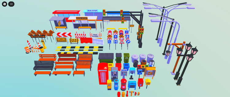 Roblox urban bus stop prop